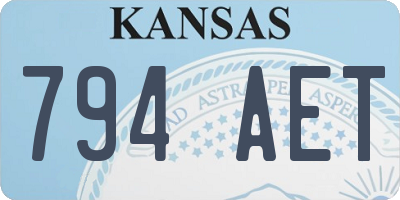 KS license plate 794AET