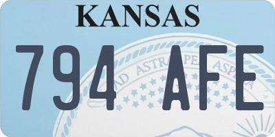 KS license plate 794AFE