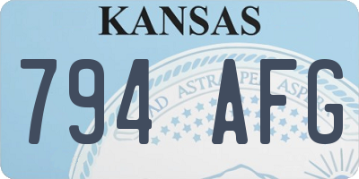 KS license plate 794AFG
