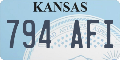 KS license plate 794AFI