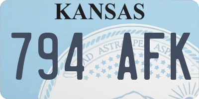 KS license plate 794AFK