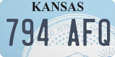 KS license plate 794AFQ