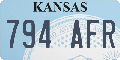 KS license plate 794AFR