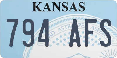 KS license plate 794AFS