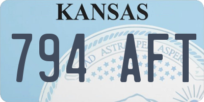 KS license plate 794AFT