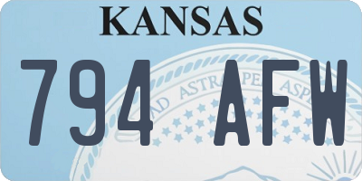 KS license plate 794AFW