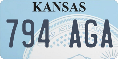 KS license plate 794AGA