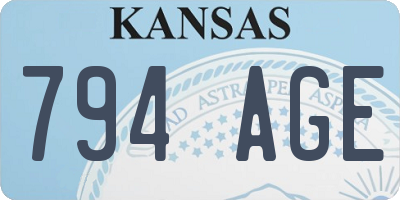 KS license plate 794AGE