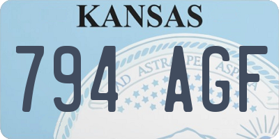 KS license plate 794AGF