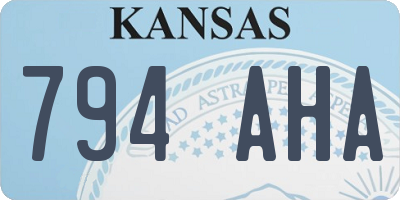 KS license plate 794AHA