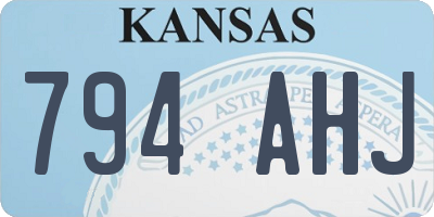 KS license plate 794AHJ