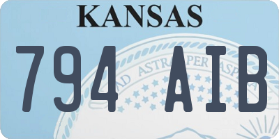 KS license plate 794AIB