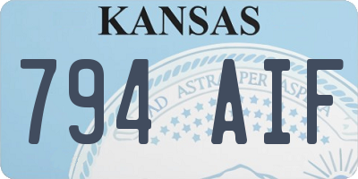 KS license plate 794AIF