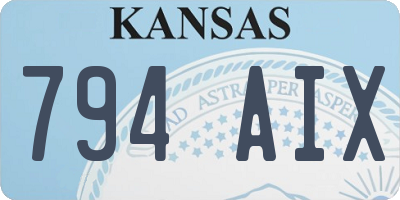 KS license plate 794AIX