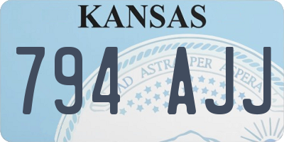 KS license plate 794AJJ