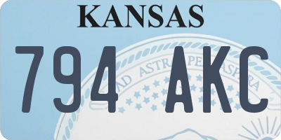 KS license plate 794AKC