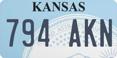 KS license plate 794AKN