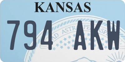 KS license plate 794AKW