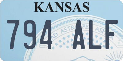 KS license plate 794ALF