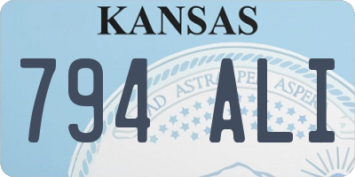 KS license plate 794ALI