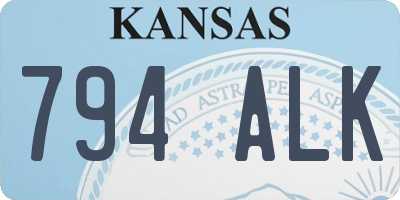 KS license plate 794ALK