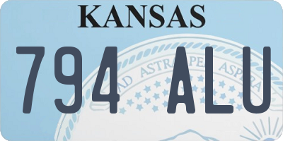 KS license plate 794ALU