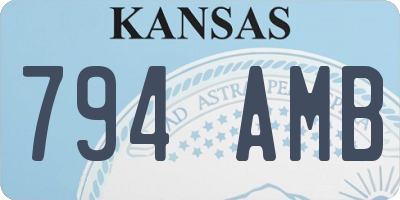 KS license plate 794AMB