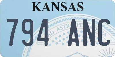 KS license plate 794ANC