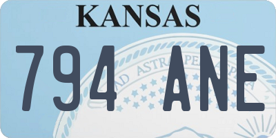 KS license plate 794ANE
