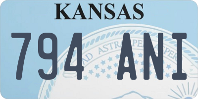 KS license plate 794ANI