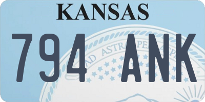 KS license plate 794ANK