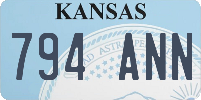 KS license plate 794ANN