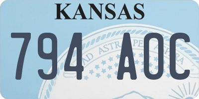 KS license plate 794AOC