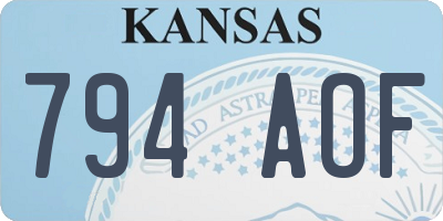 KS license plate 794AOF