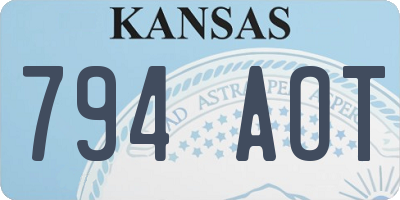 KS license plate 794AOT