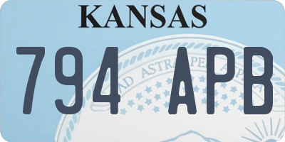 KS license plate 794APB