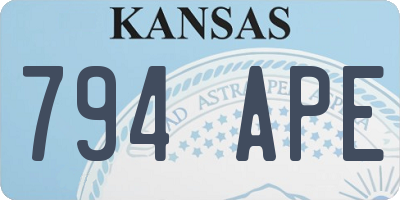 KS license plate 794APE