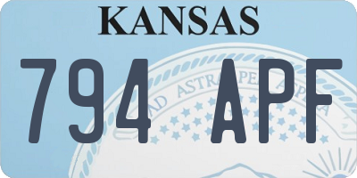 KS license plate 794APF