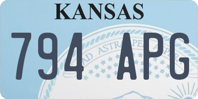 KS license plate 794APG