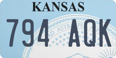 KS license plate 794AQK
