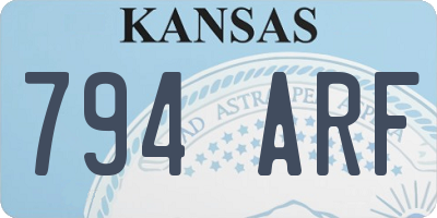 KS license plate 794ARF