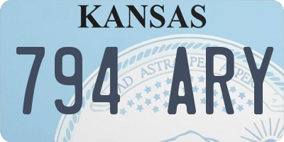 KS license plate 794ARY