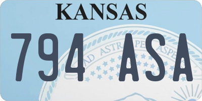 KS license plate 794ASA