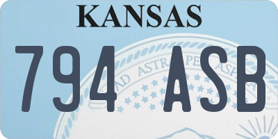 KS license plate 794ASB