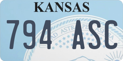 KS license plate 794ASC