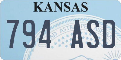 KS license plate 794ASD