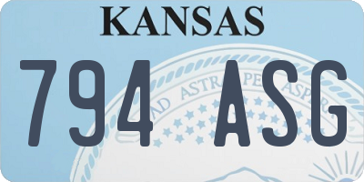 KS license plate 794ASG