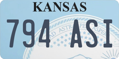 KS license plate 794ASI
