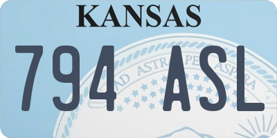 KS license plate 794ASL
