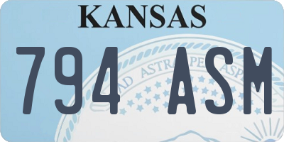 KS license plate 794ASM